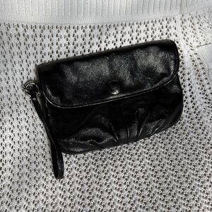 Elegant coach Black Leather Clutch